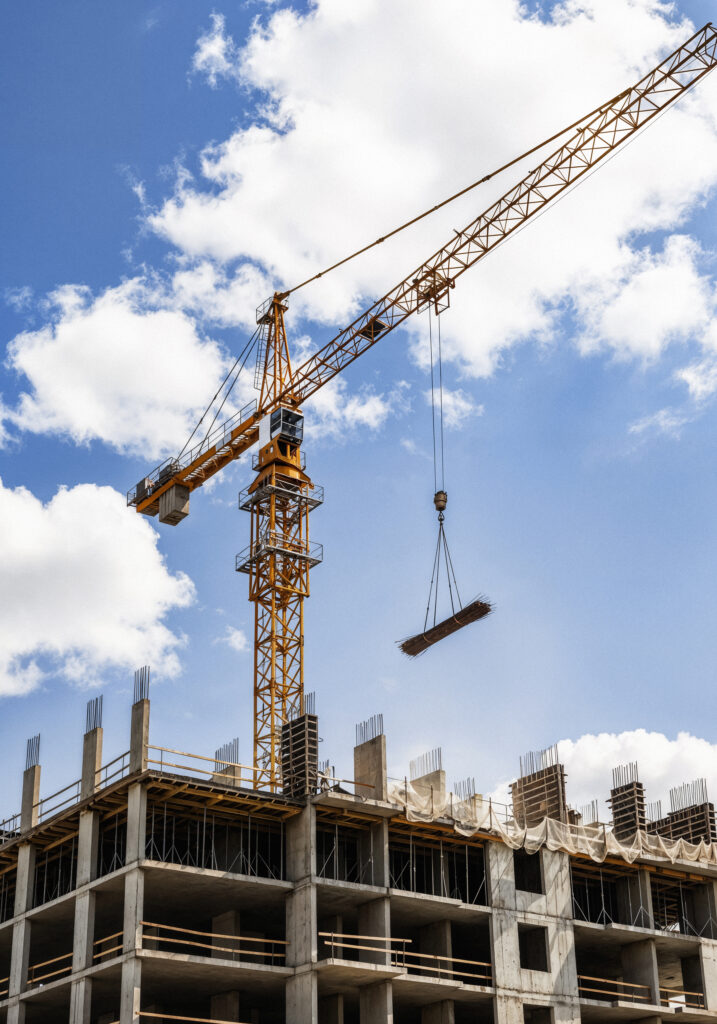 construction site with crane building construction site with crane building